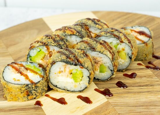 SAKE TERIYAKI TEMPURA MAKI